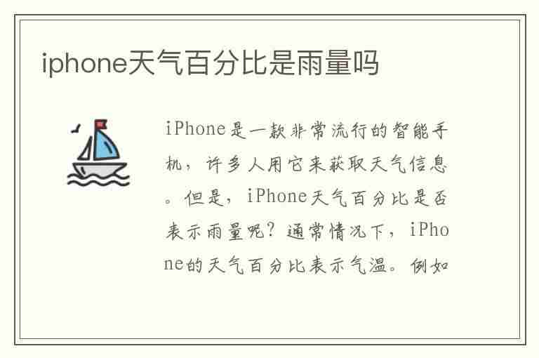 iphone天气百分比是雨量吗